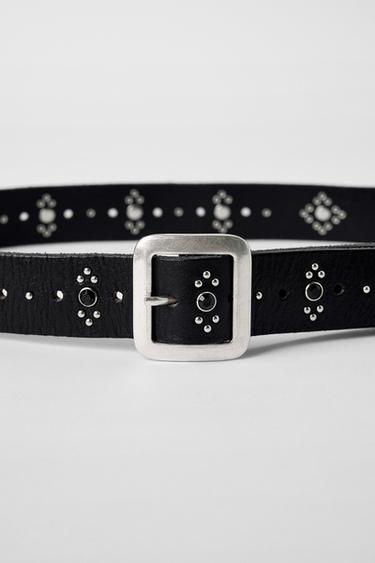 CEINTURE EN CUIR ANNEAUX CLOUS KATE MOSS X ZARA - Noir de Zara - Image 2