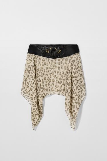 Zara LEATHER BELT SKIRT KATE MOSS X ZARA - Beige