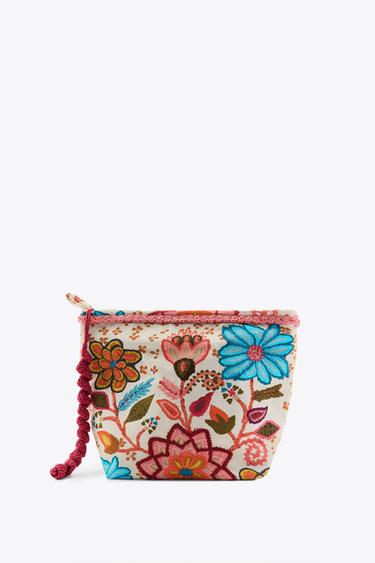 EMBROIDERED FLORAL PRINT TOILETRY BAG - Multicoloured by Zara - Image 0