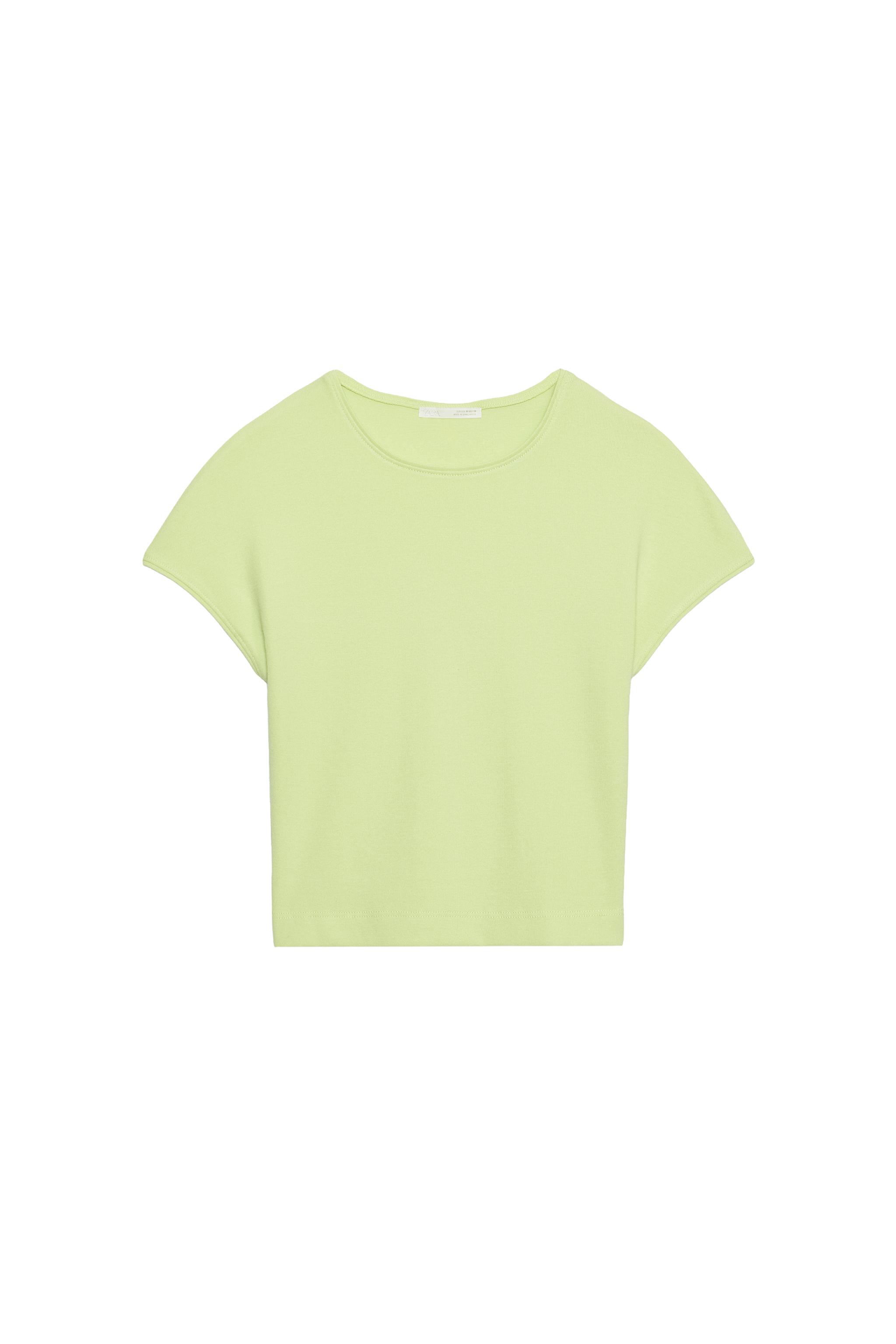 POLKA DOT CROPPED SHORT SLEEVE T-SHIRT