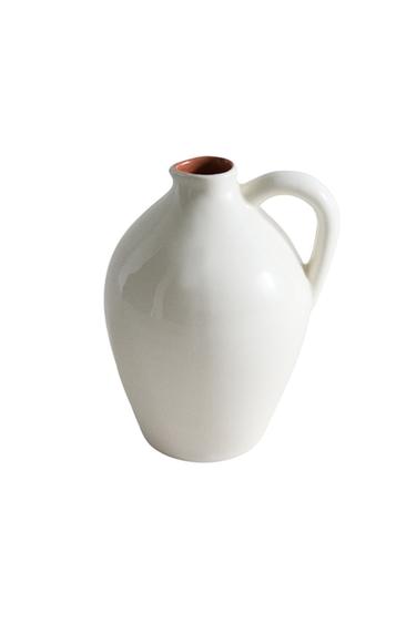 EARTHENWARE JUG WITH HANDLE - White by Zara