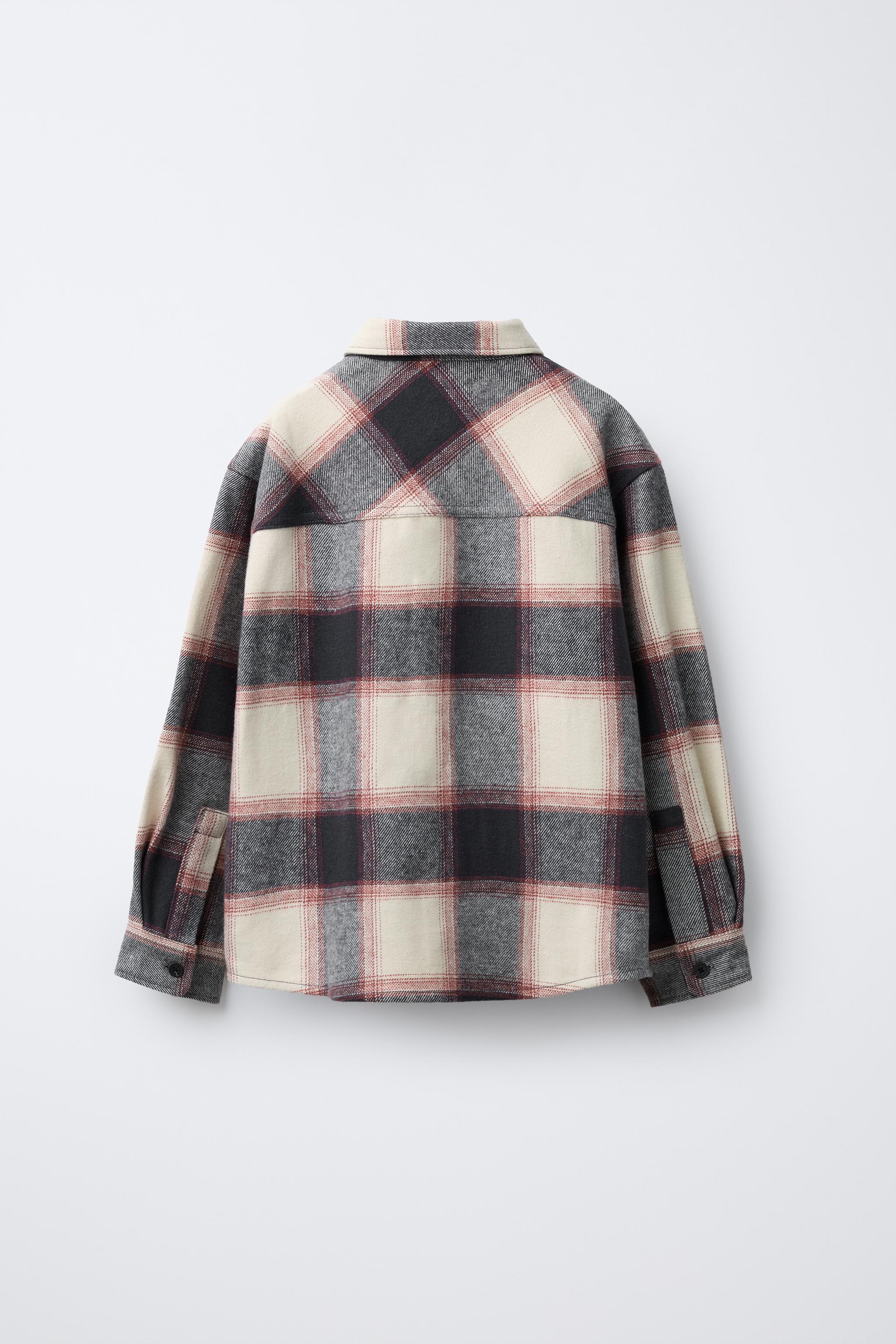 チェック柄オーバーシャツ - レッド | ZARA Japan / 日本