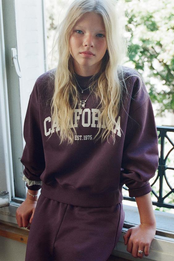 VARSITY FLEECE JOGGING TROUSERS - Burgundy by Zara - Image 0