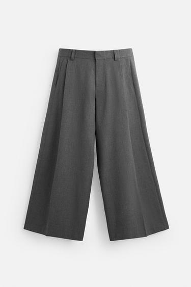 PANTALON FLARE COUPE LARGE - Gris de Zara - Image 5