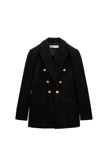 TEXTURED BLAZER WITH BUTTON DETAILS