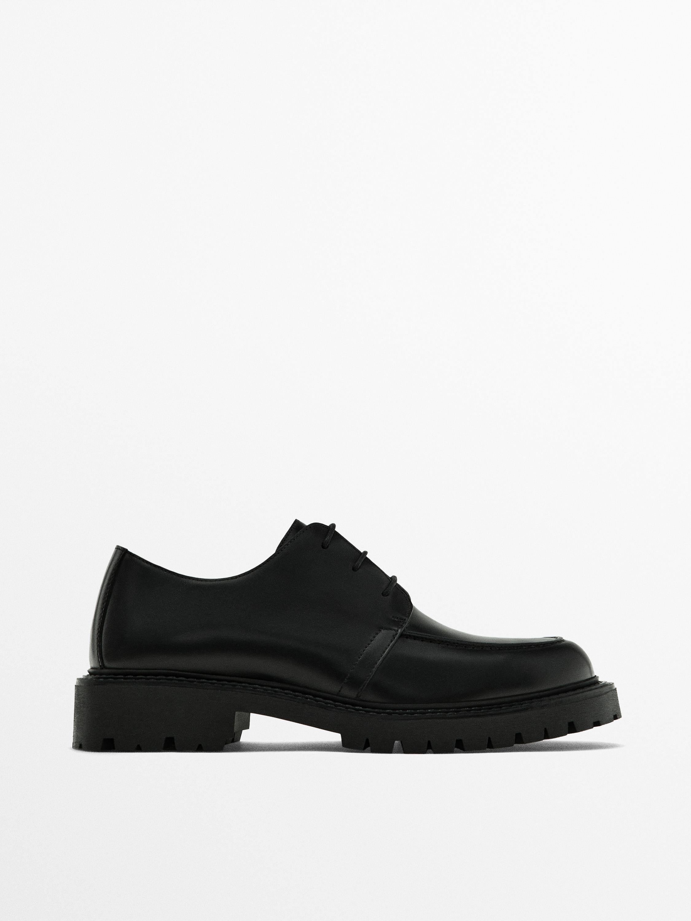 Black moc toe shoes - Black | ZARA United States