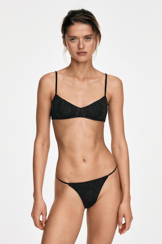 Thong with embroidered detail from Zara - $70