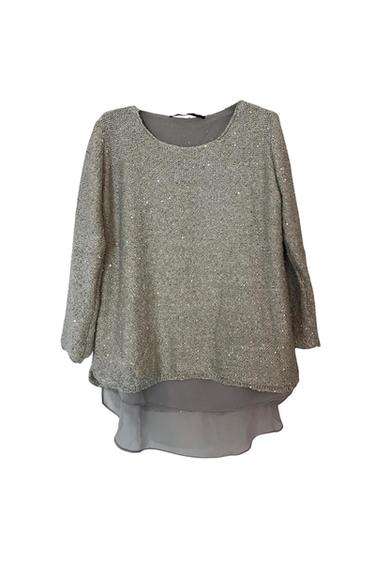 PULL GRIS À PAILLETTES