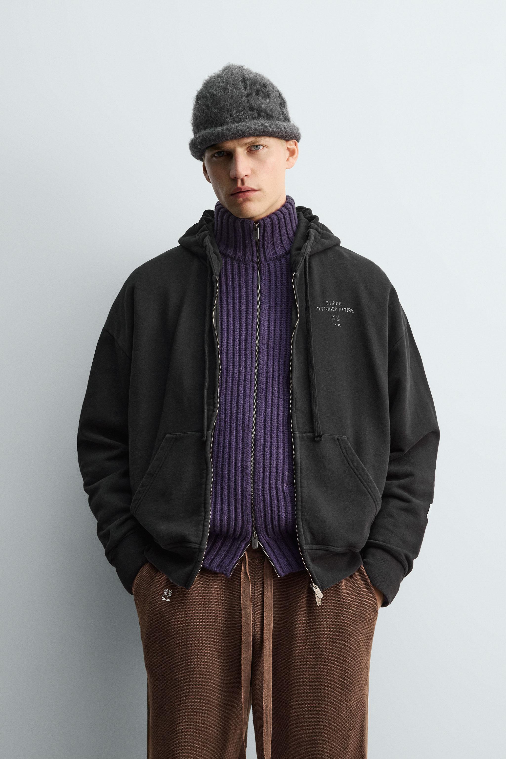 HOODIE WITH ZIPPER X SR_A - Gray marl | ZARA United States