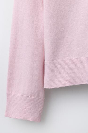 PLAIN KNIT CARDIGAN - Pink by Zara - Image 3