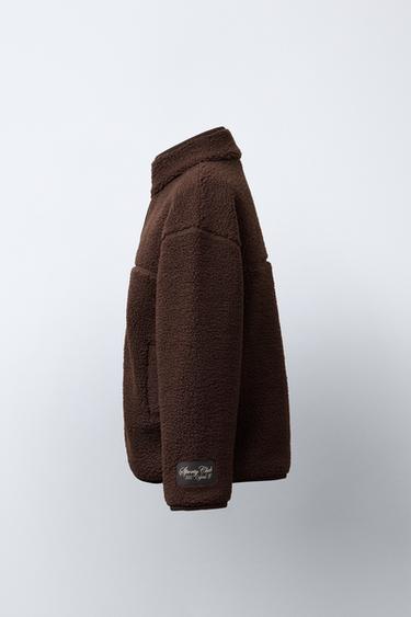 VESTE EFFET MOUTON LISERÉS - Marron de Zara - Image 2
