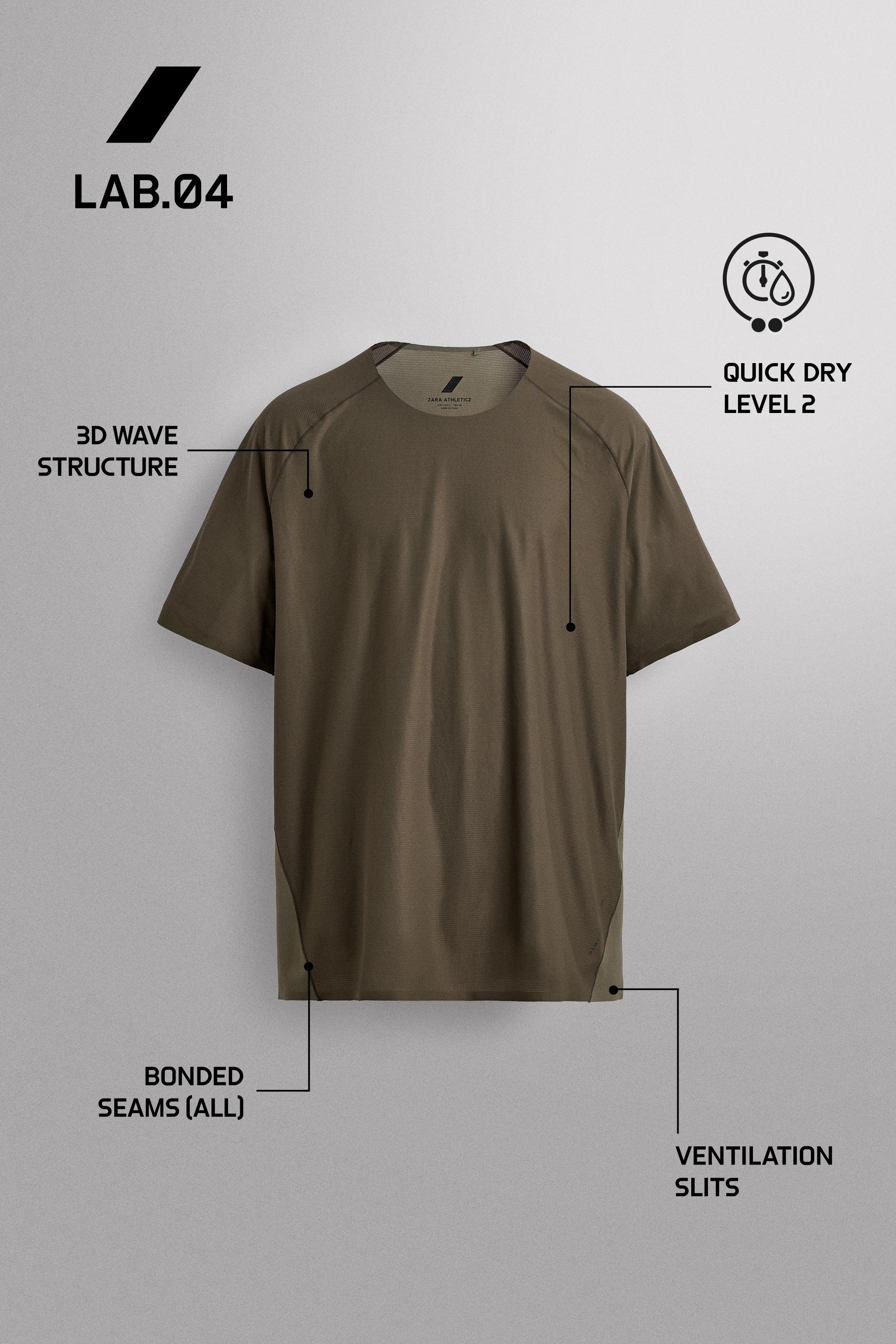 Мужские футболки Zara COLORBLOCK TEXTURED TECHNICAL T-SHIRT — фото 7