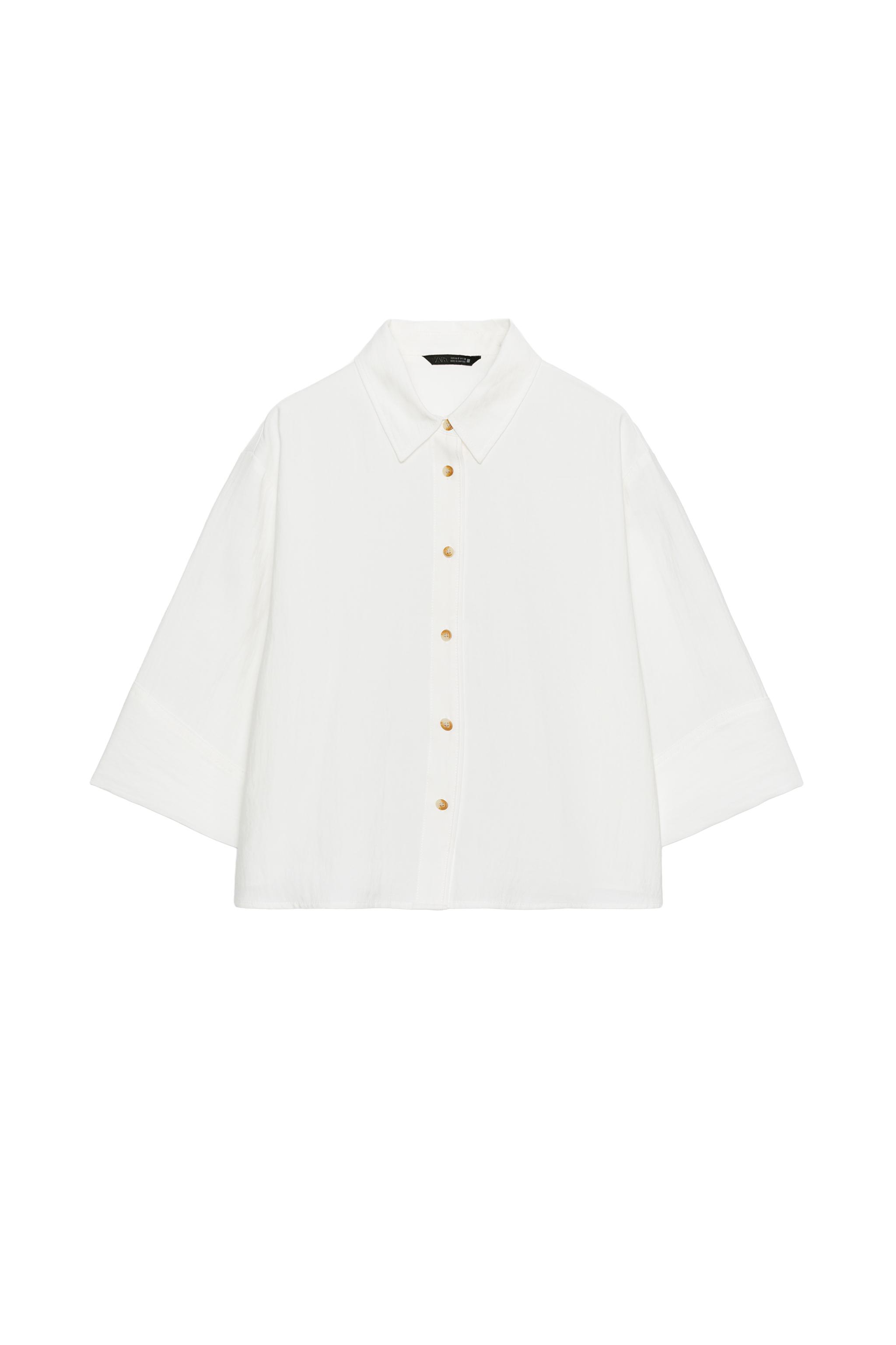 CROPPED SHIRT WITH WIDE SLEEVES