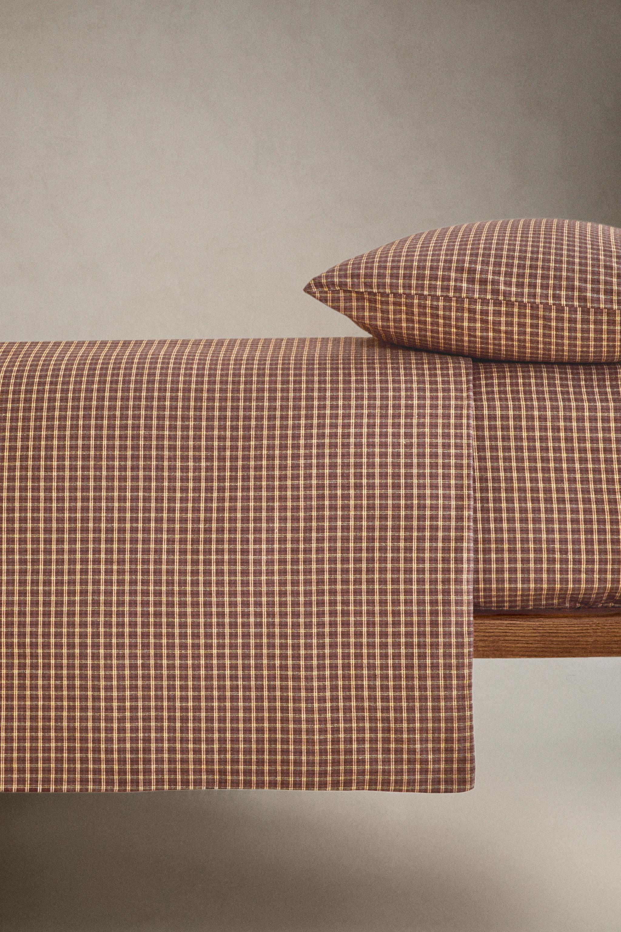 HOUSSE DE COUETTE À CARREAUX FLANELLE (160 G/M²)