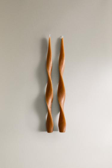 LOT DE BOUGIES DÉCORATIVES POUDRÉES (LOT DE 2) - Crème de Zara
