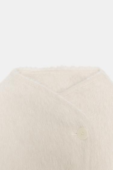 BLOUSON EFFET FOURRURE CROISÉ - Écru de Zara - Image 7