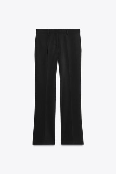 Zara ZW COLLECTION STRAIGHT PANTS - Black