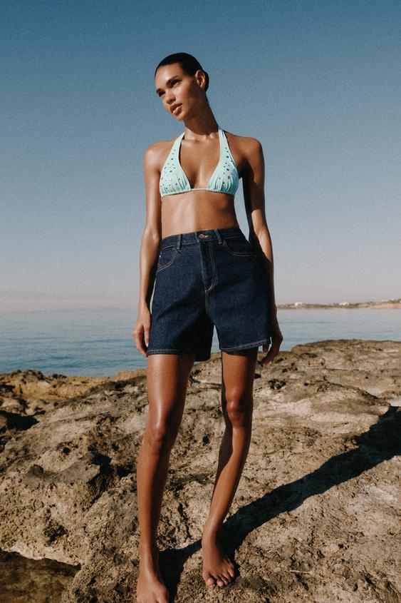 SHORTS Z1975 MOM FIT - Azul de Zara - Imagen 0