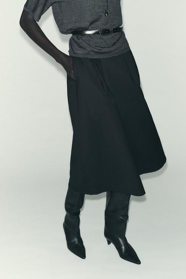 LAYERED MIDI SKIRT - Black by Zara - Image 1