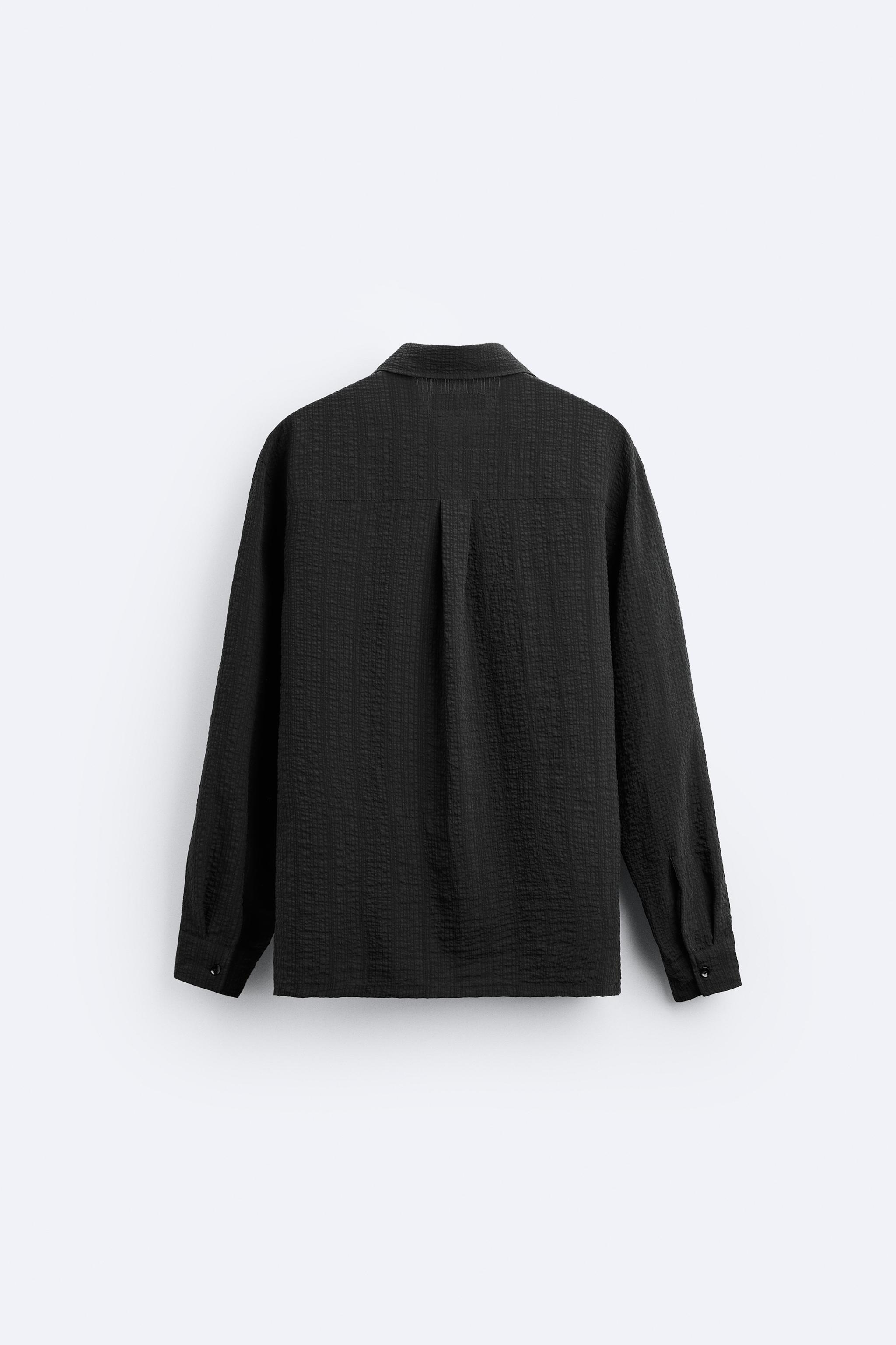 リンクルエフェクト シャツ - ブラック | ZARA Japan / 日本