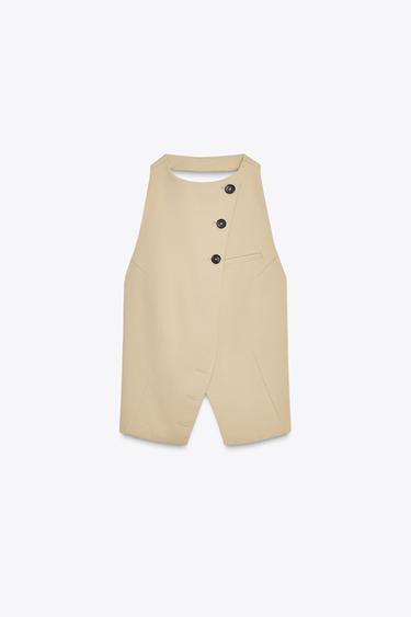 TOP STYLE GILET DOS NU - Marron clair de Zara - Image 6