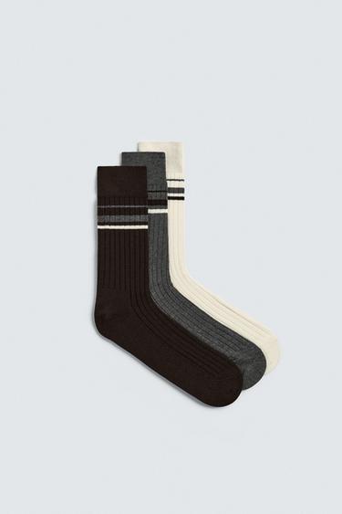 PACK OF 3 STRIPED SOCKS - various by Zara