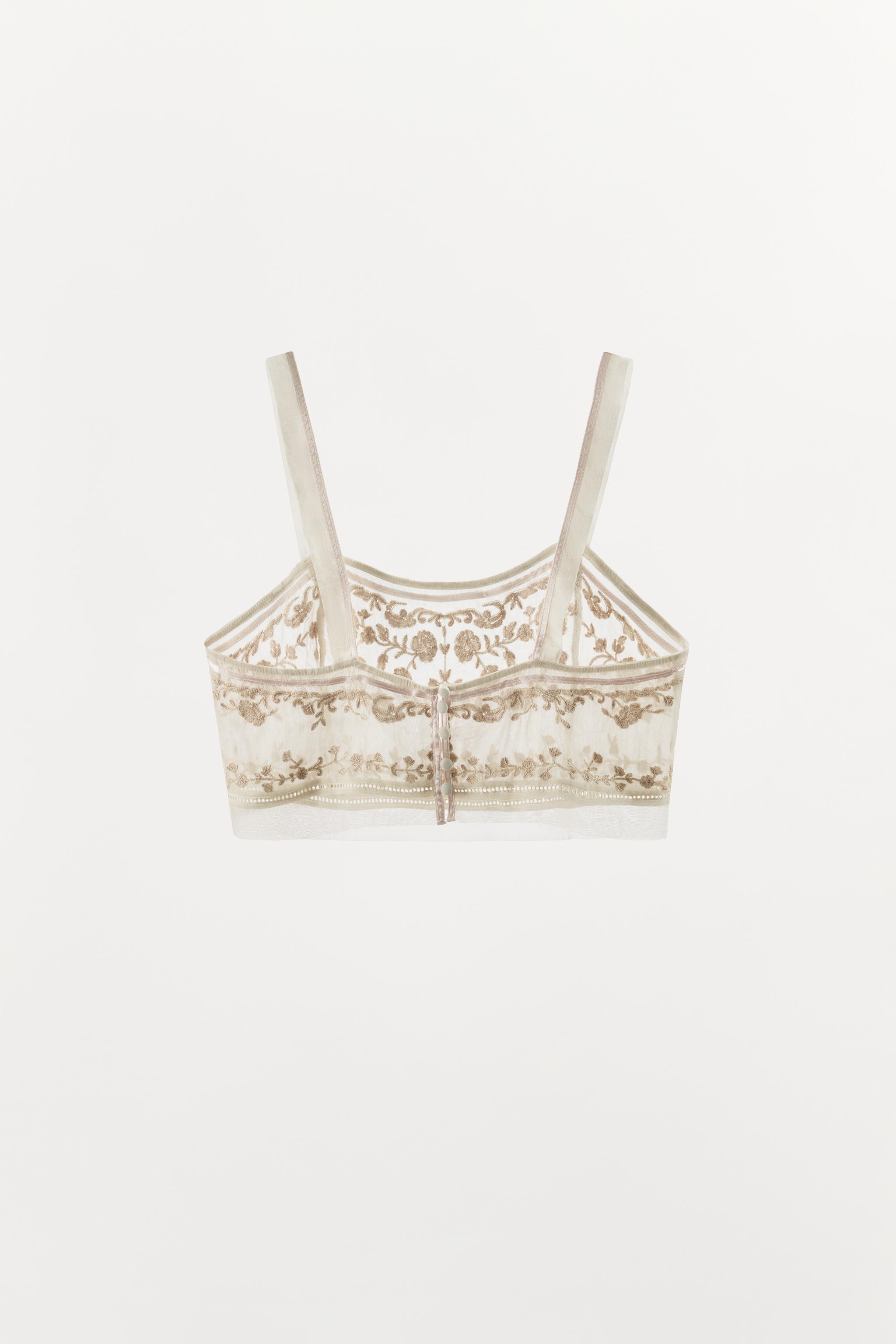 ZW COLLECTION EMBROIDERED CROPPED TOP