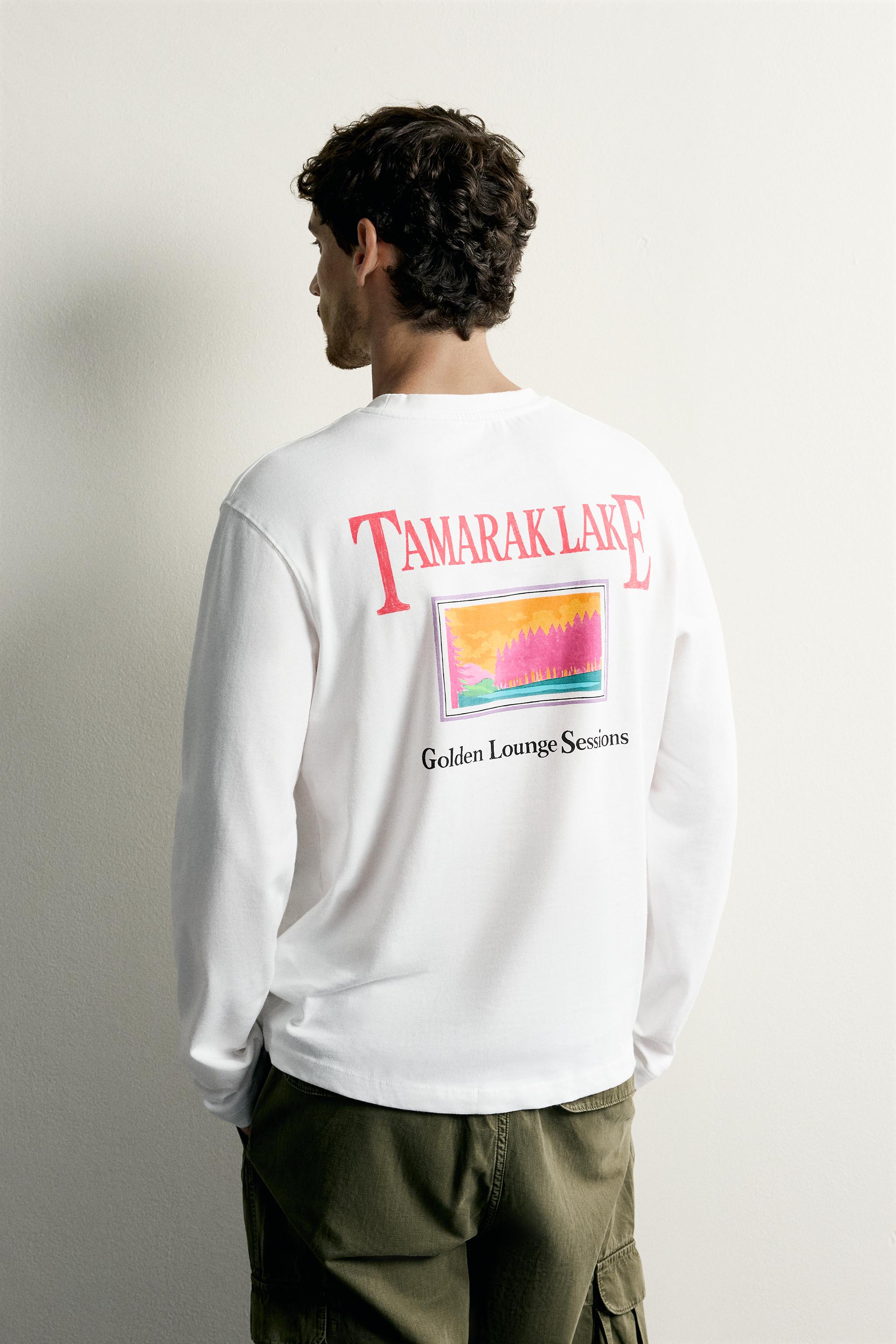 Мужские футболки Zara LONG SLEEVE PATCH GRAPHIC T-SHIRT — фото 3