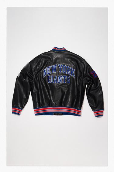 NFL LEATHER-EFFECT BOMBER JACKET - Grey by Zara - Image 0