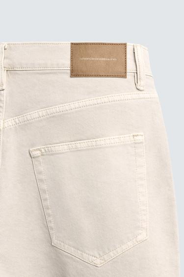 REGULAR FIT DENIM BERMUDA SHORTS - Ecru by Zara - Image 10