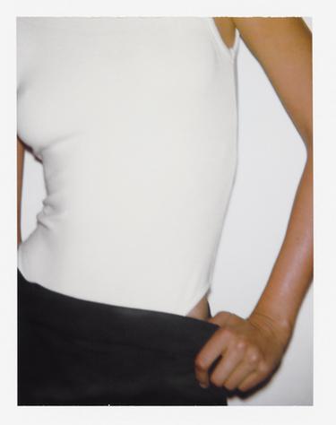 Zara BASIC HIGH NECK BODYSUIT - Ecru