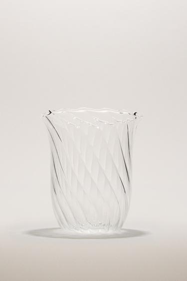 Zara BOROSILICATE GLASS TUMBLER WITH WAVY LINES - 990