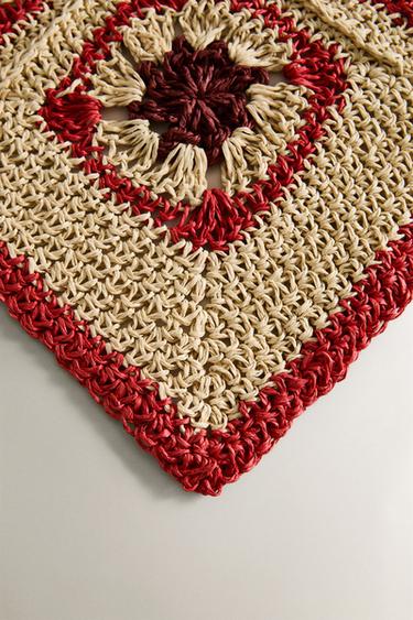 SET DE TABLE CROCHET COULEUR - Écru / Rouge de Zara - Image 2