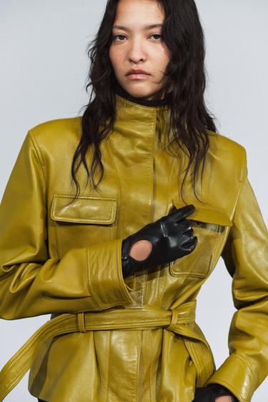 100% LEATHER SHORT GLOVES — Black 1