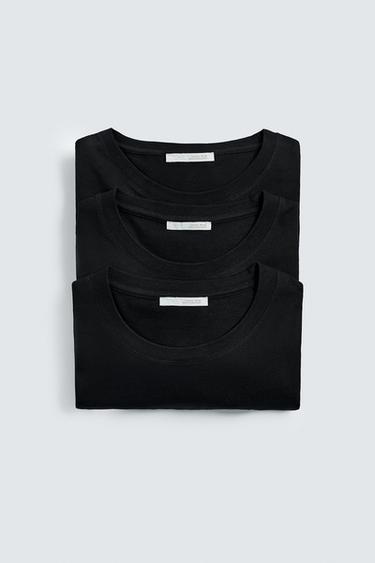 3-PACK OF MEDIUM WEIGHT T-SHIRTS - Black by Zara