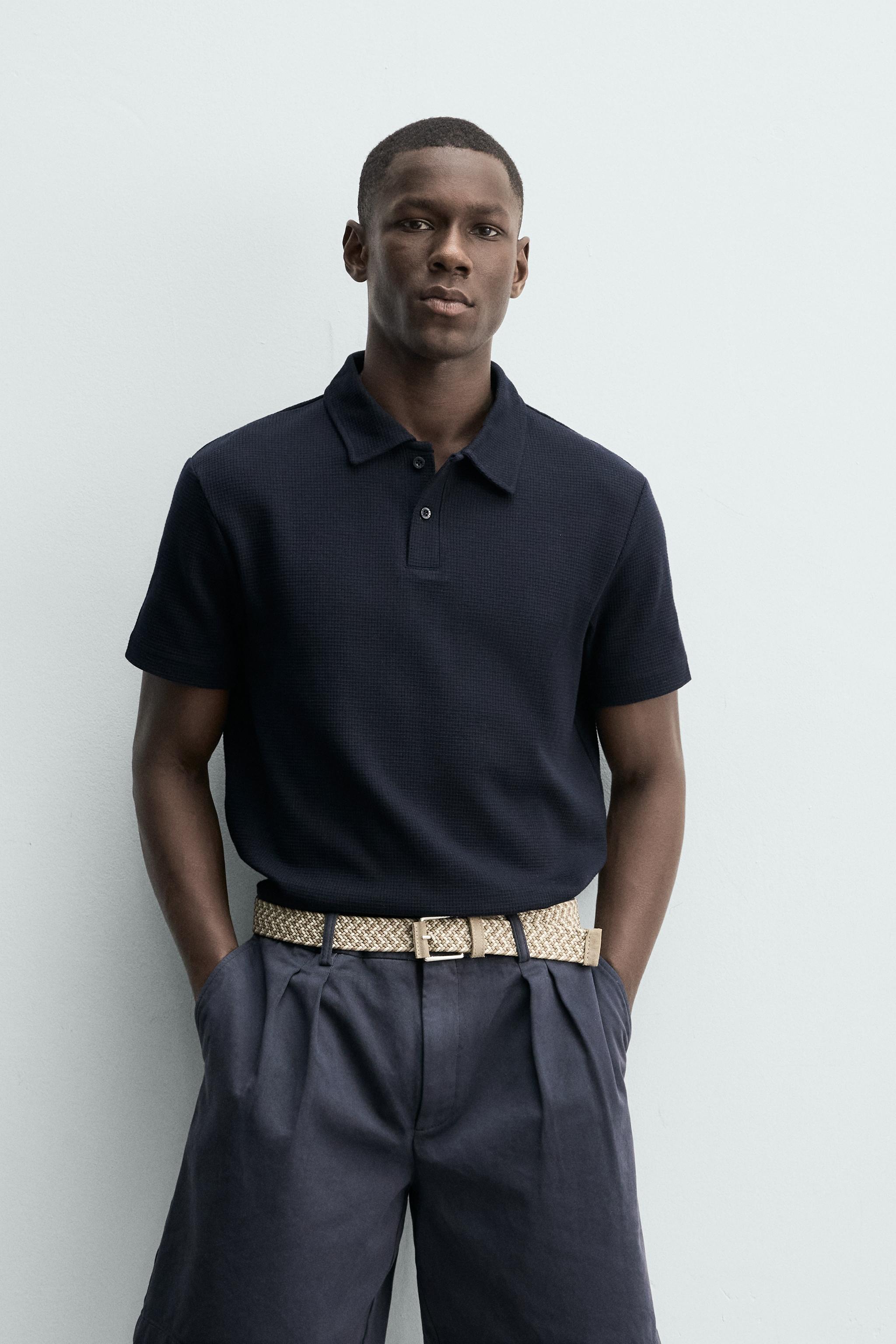 WAFFLE TEXTURE POLO - Navy blue | ZARA United States