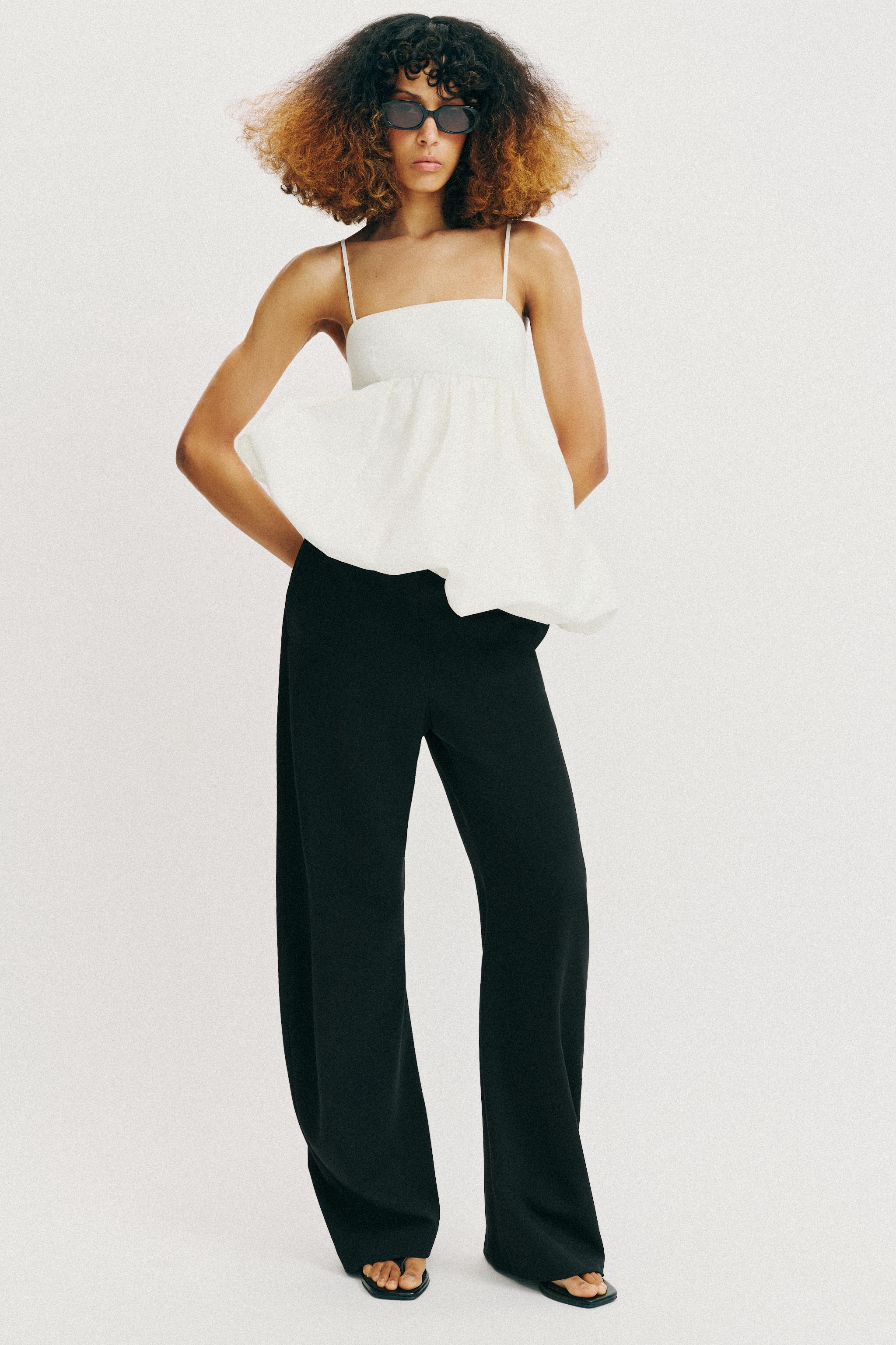 BALLOON STRAP TOP - Oyster-white | ZARA United States
