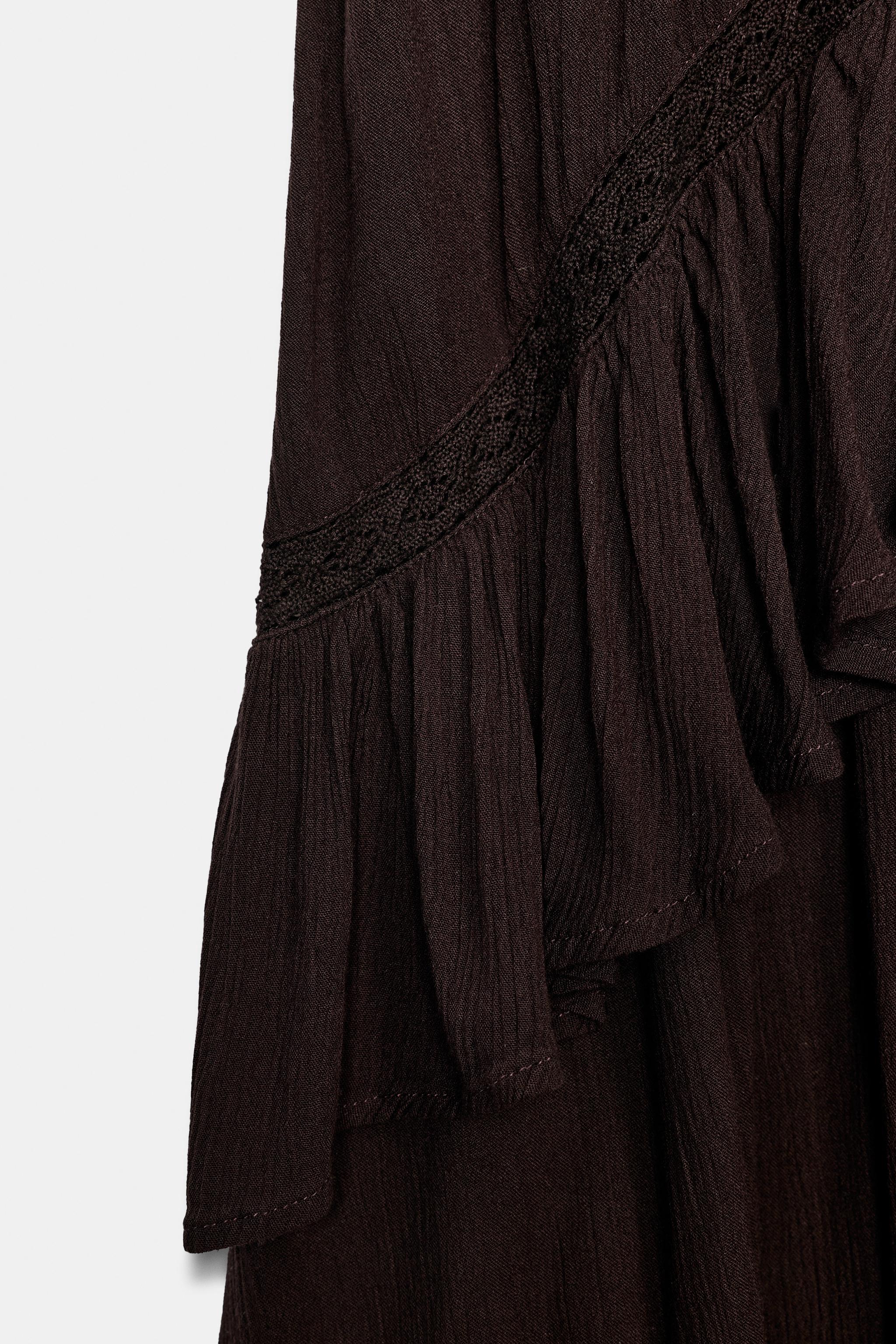 Женские юбки Zara RUFFLED MIDI SKIRT — фото 8