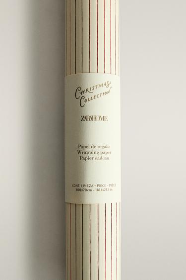 CHRISTMAS FOIL STRIPE GIFT WRAP — Red 2