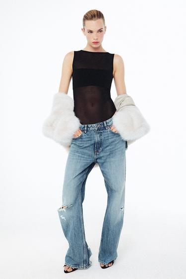 BODY COMBINADO TUL - Negro de Zara