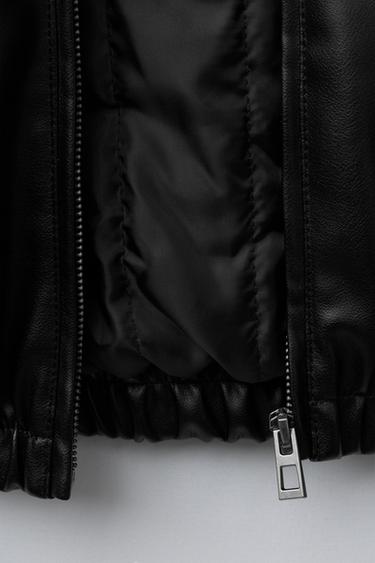 LEATHER-EFFECT BOMBER JACKET - Black by Zara - Image 7