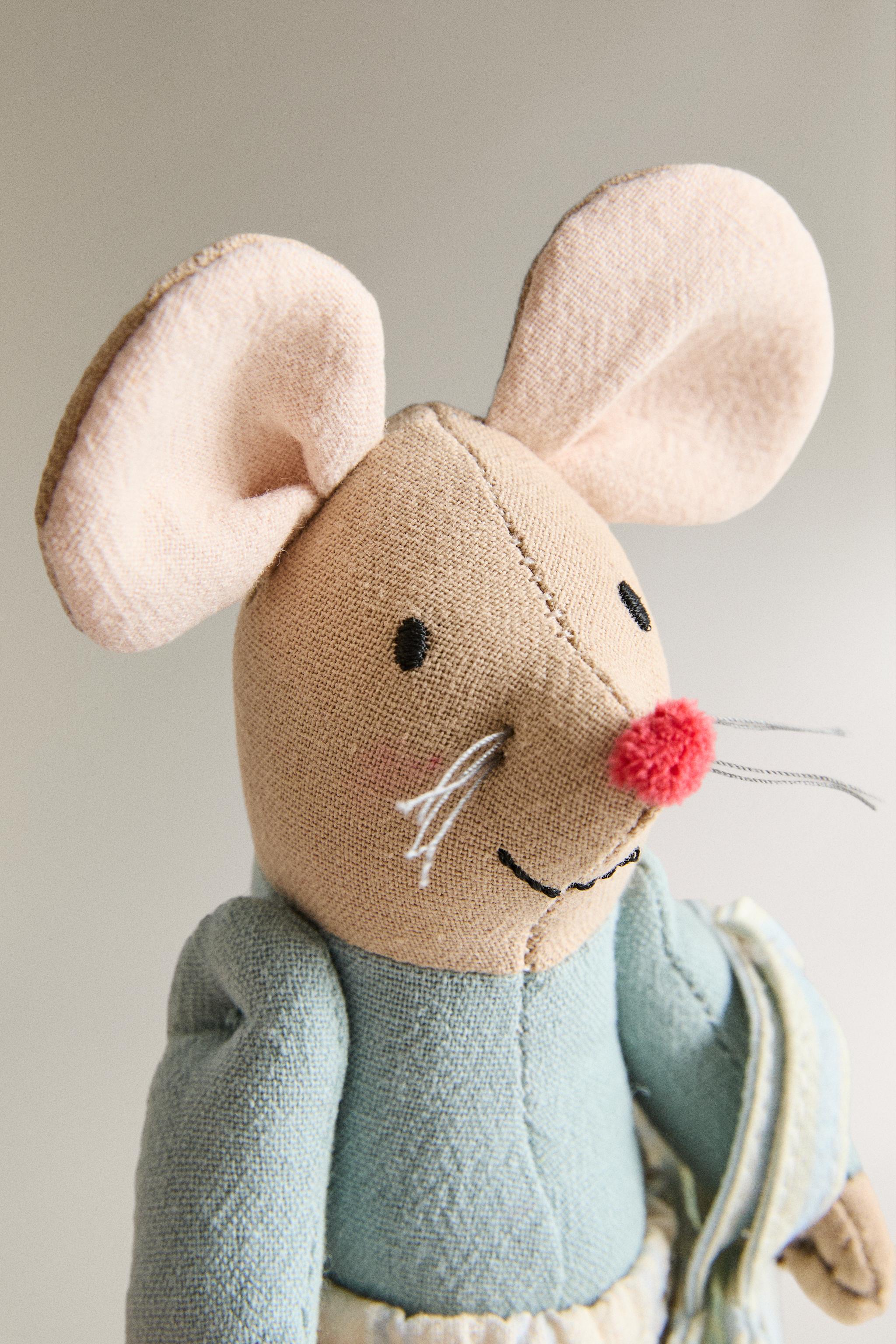 Kids Mouse Plush Toy — Cream (alternate view)