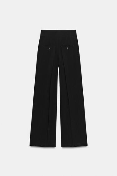PANTALON LARGE TAILLE HAUTE - Noir de Zara - Image 5