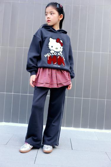 HELLO KITTY © SANRIO WIDE-LEG JOGGING TROUSERS - Navy blue by Zara
