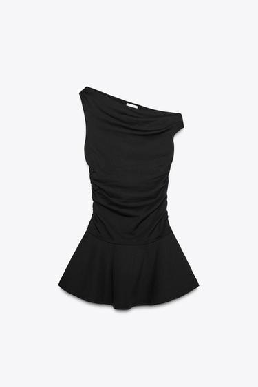 ФАКТУРНА СУКНЯ ЗІ ЗБОРКАМИ - Чорний Zara
