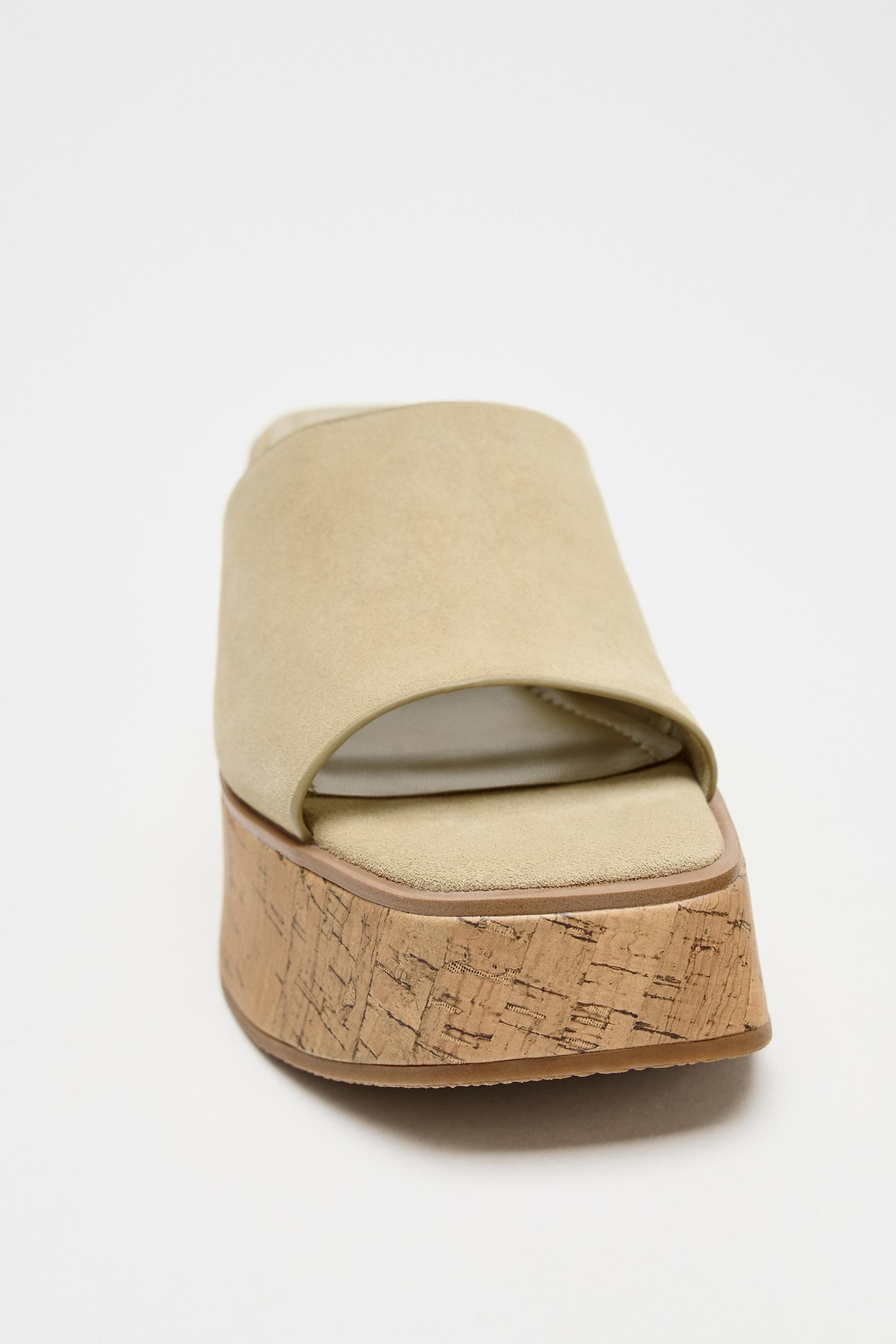 SUEDE PLATFORM WEDGES - Light beige | ZARA United States