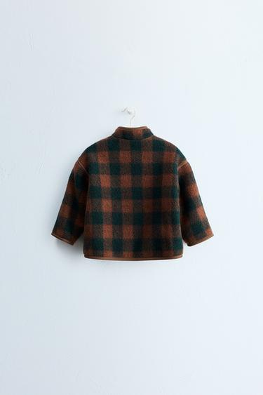 ZARA TIMELESS - WOOL-BLEND PLAID JACKET — Tobacco 2