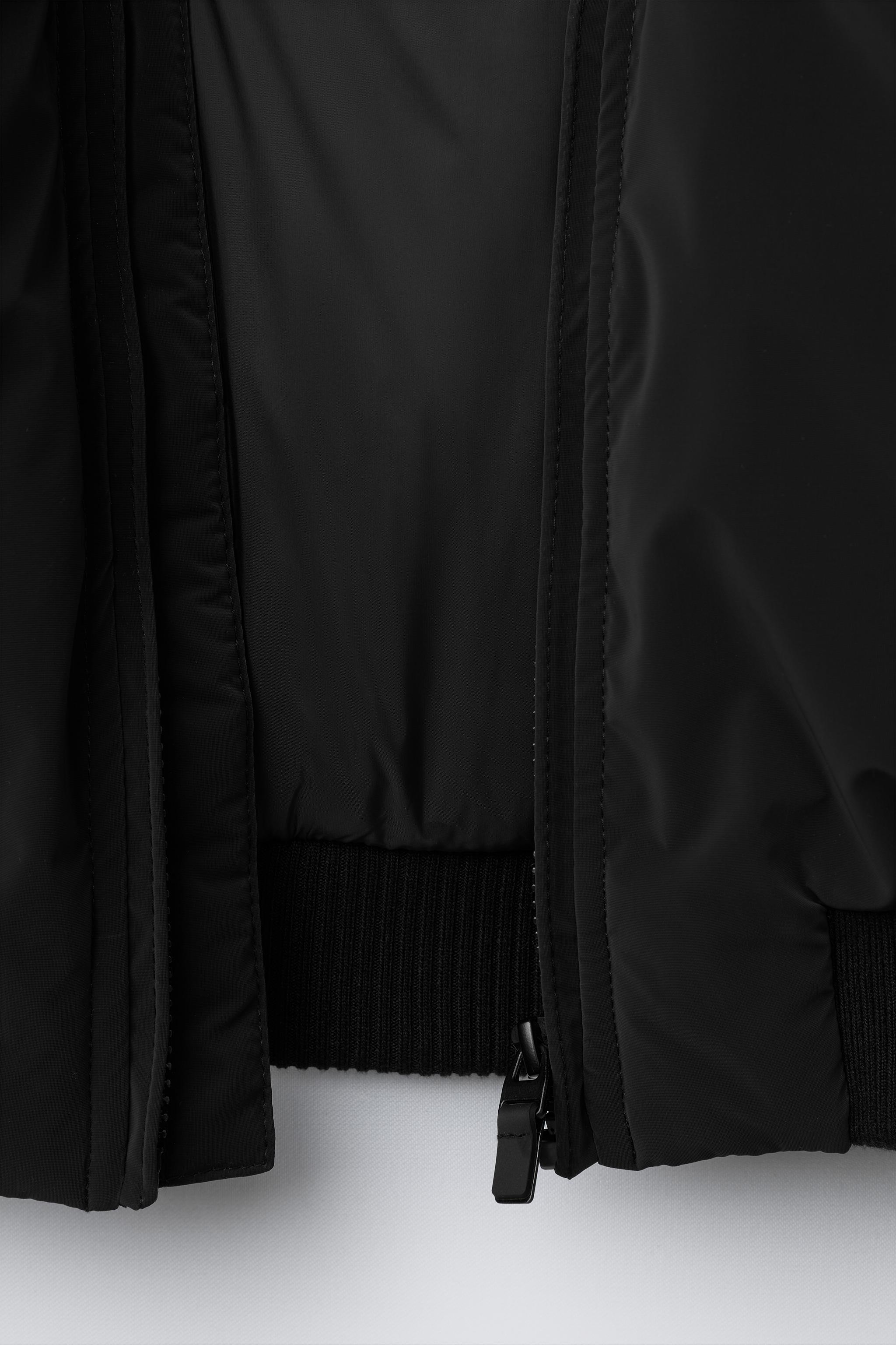 RUBBERIZED BOMBER JACKET WITH REMOVABLE FLEECE HOODIE