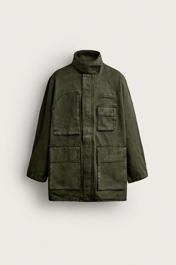 PARKA LAVÉE LYOCELL ET COTON - Kaki foncé de Zara - Image 7