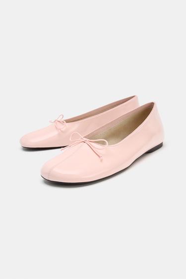 BALLERINES EN CUIR AVEC NŒUD - Rose de Zara - Image 5